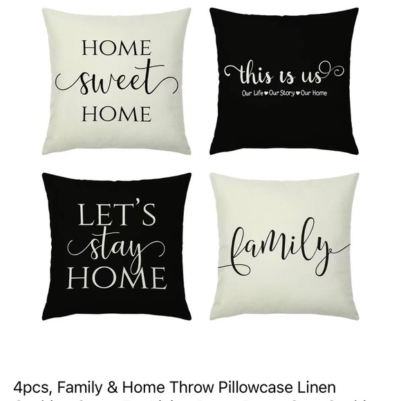 Other - 4pcs, Family & Home Throw Pillowcase Linen Cushion Cover For Living Room B12